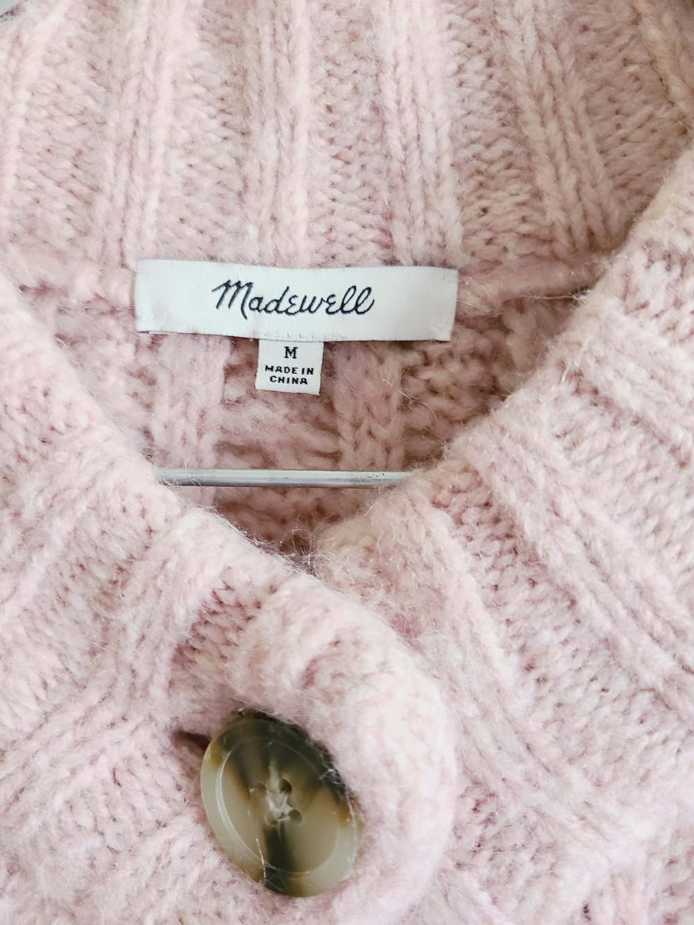 Madwwell Cozy Knit Button-Up Cardigan in Blush Pink - Picture 5 of 8